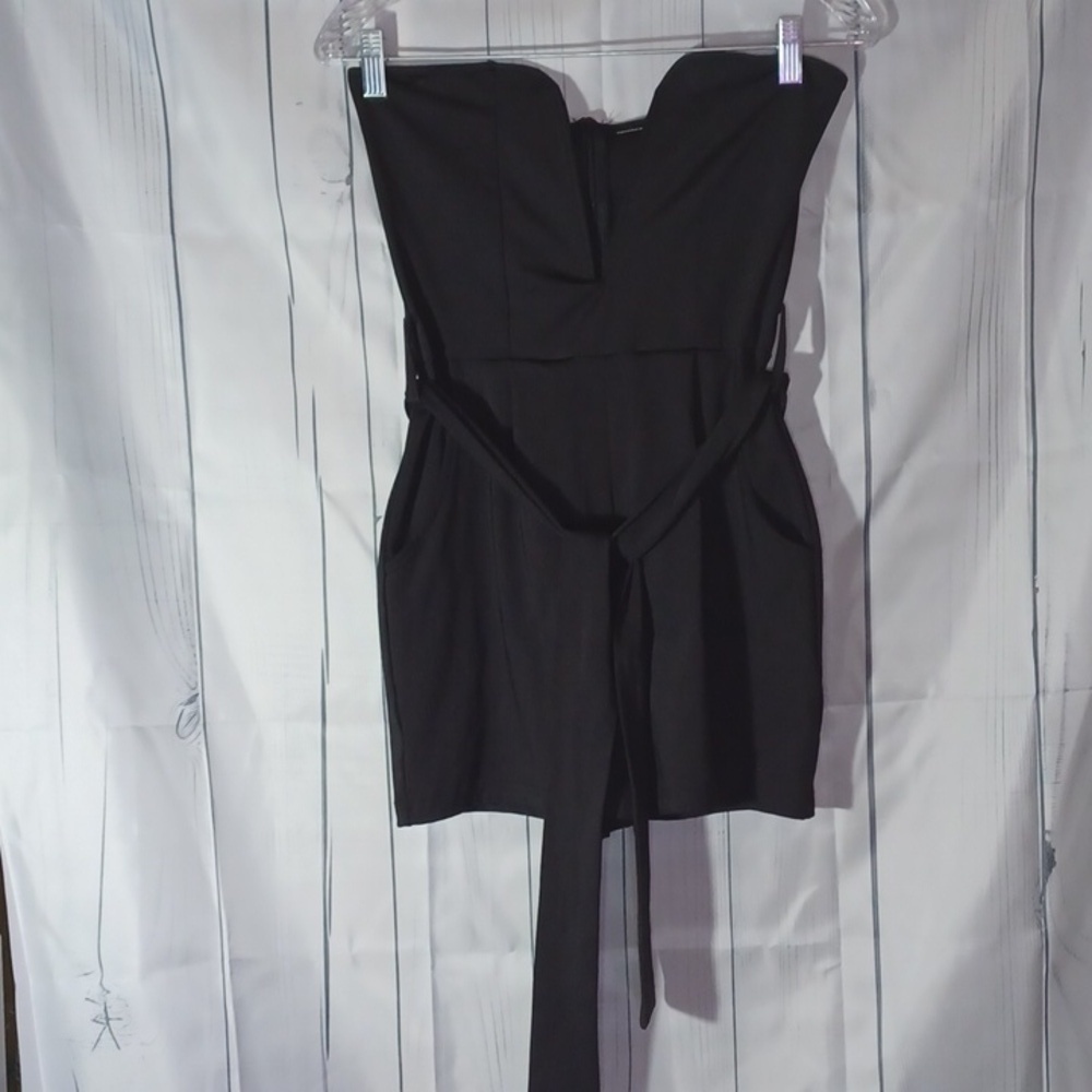 Strapless bodycon chic date night romper with pockets